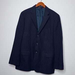 J. Crew Navy Striped 100% Wool Blazer Size 46R